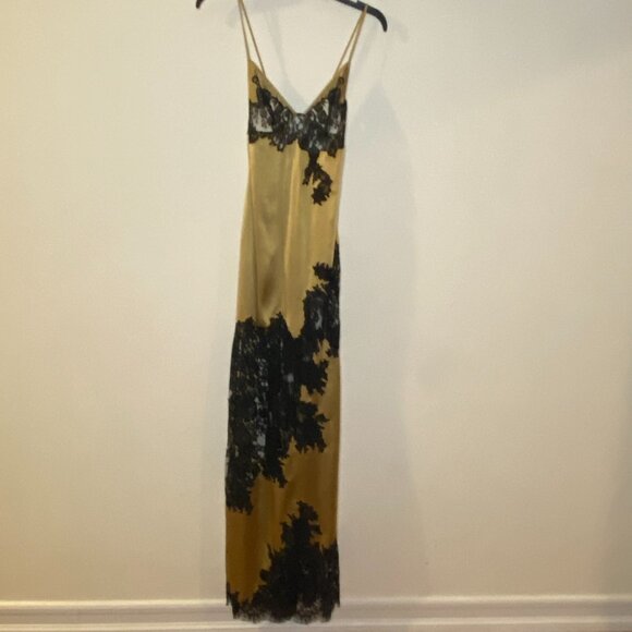 Agent Provocateur Nayeli Gold Black Silk Slip Dress AP2 Small - Picture 16 of 16